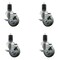 Service Caster 3.5'' Gray Poly Swivel 1-5/8'' Expanding Stem Caster Set with Brake, 4PK SCC-EX20S3514-PPUB-TLB-158-4 - alternate 1
